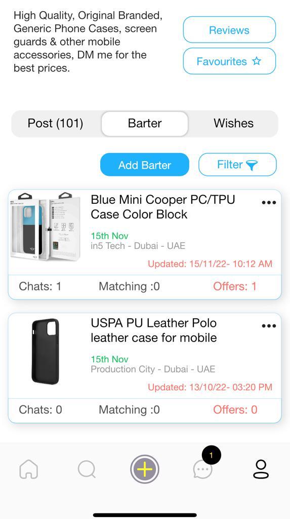 Obodo App screenshot of barter page