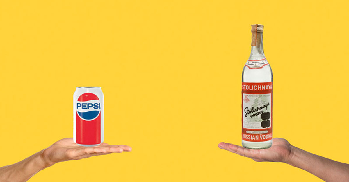 Pepsi and vodka swap image in article, "The Biggest Barter Trade Ever: $3 billion"