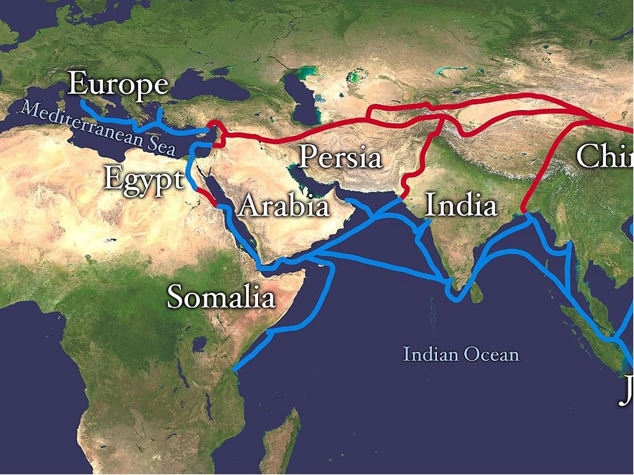 Map image of The Silk Road.